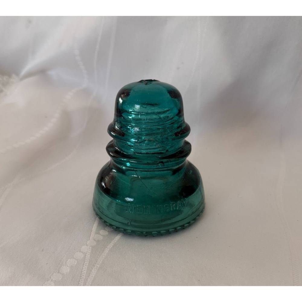 Vintage Hemingray No 40 Glass Insulator Aqua Blue Teal Railroad - Read Desc